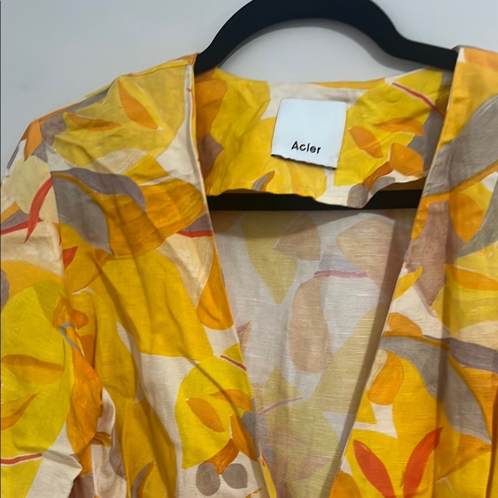 Acler Corcica Linen  Yellow Size 8 Wrap Dress - Picture 13 of 16